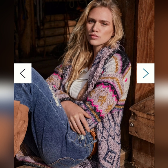 EUC Anthropologie Pink and Gray Patterned Cardigan Size XS/S - Picture 10 of 14